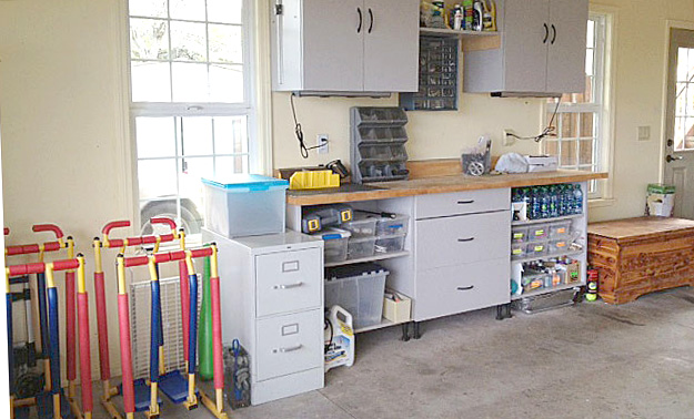 Garage tool and toy storage area (before)