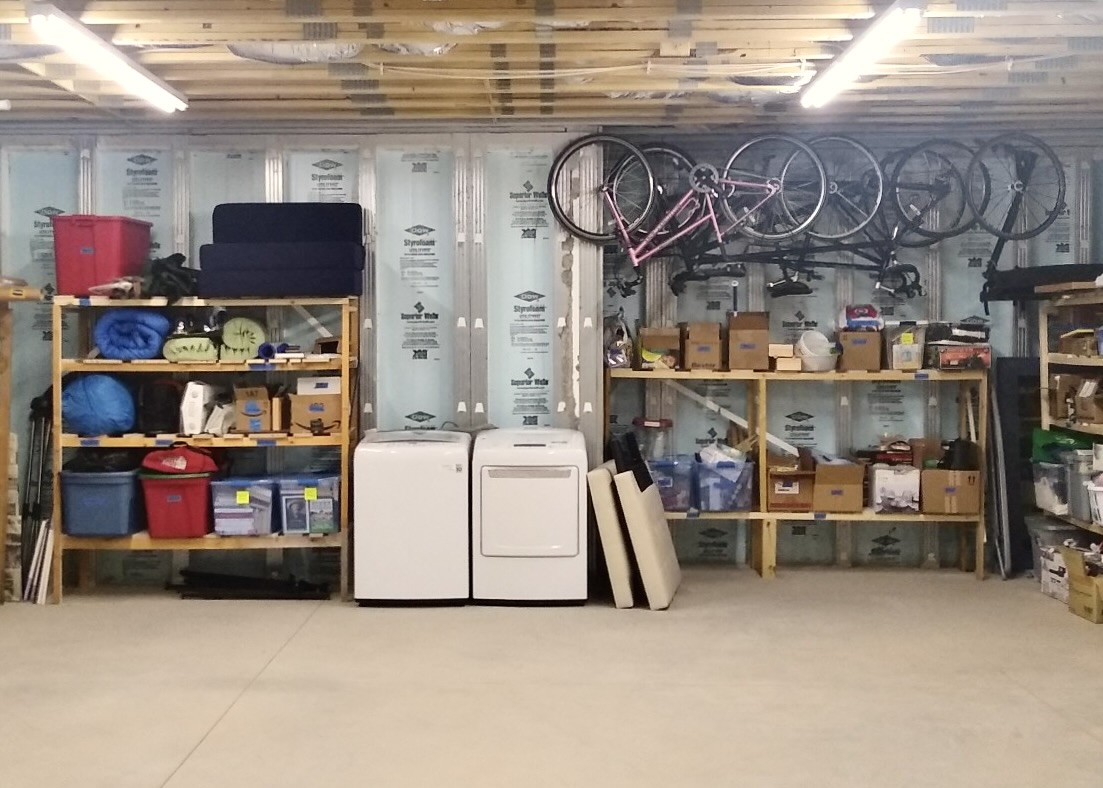 basement storage after